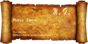 Manz Imre névjegykártya